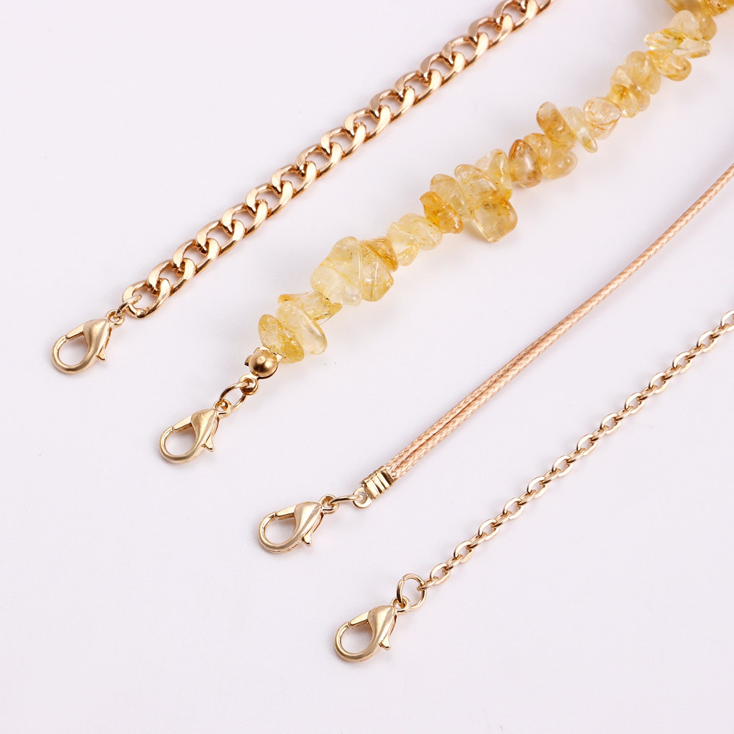 Vintage Bohemian Eclectic Anklet in Shell and Natural Stones