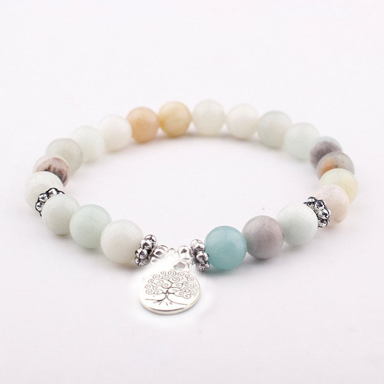 Mala Lotus Bracelet Natural Amazonite