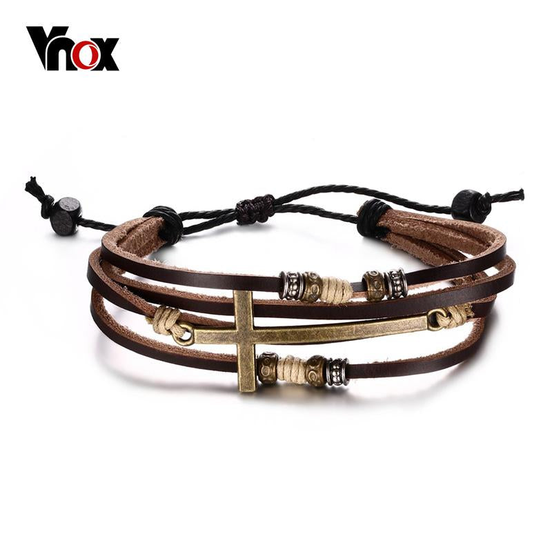 Leather Bracelets & Bangles Cross | Fits Unisex