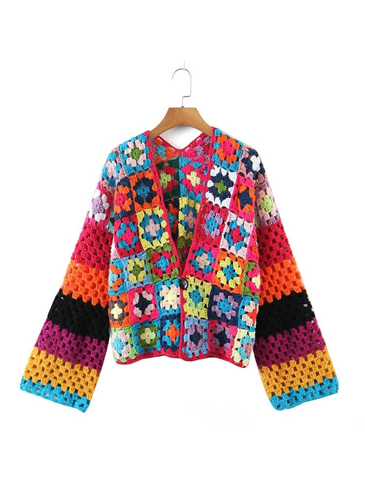 Multicolor Hand Made Crochet Cardigan