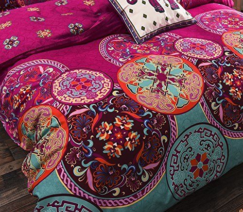 BOHO printed duvet cover set - pillowcases  queen  (4pcs)