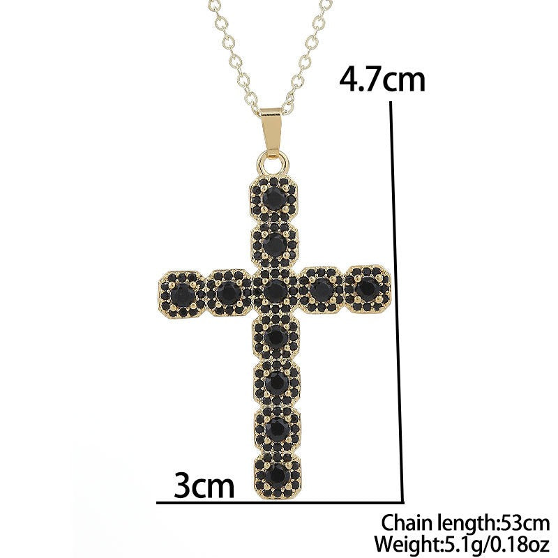 Cross Necklacer Sparkling Zircon Set Pendant Necklace