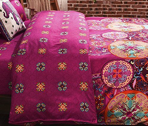 BOHO printed duvet cover set - pillowcases  queen  (4pcs)