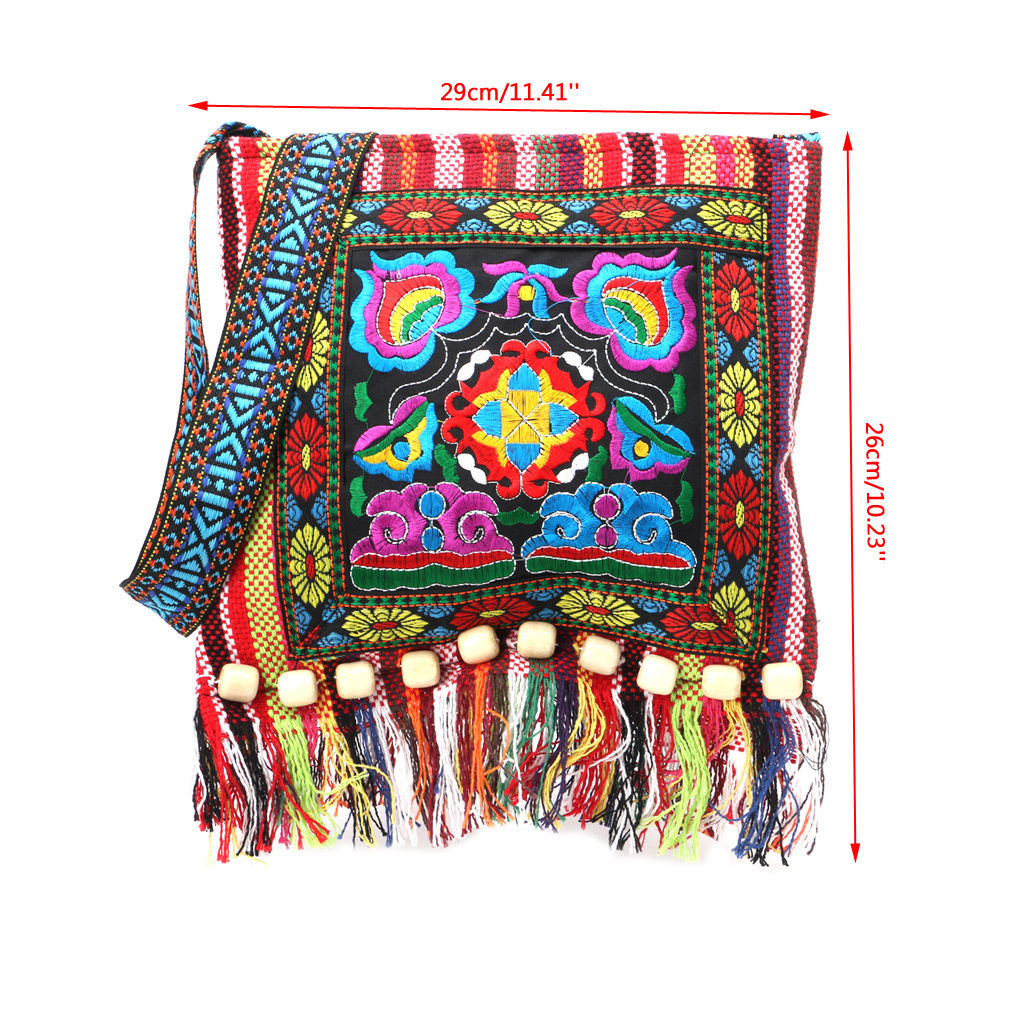 Embroided Hmong Vintage  Look Shoulder Bag