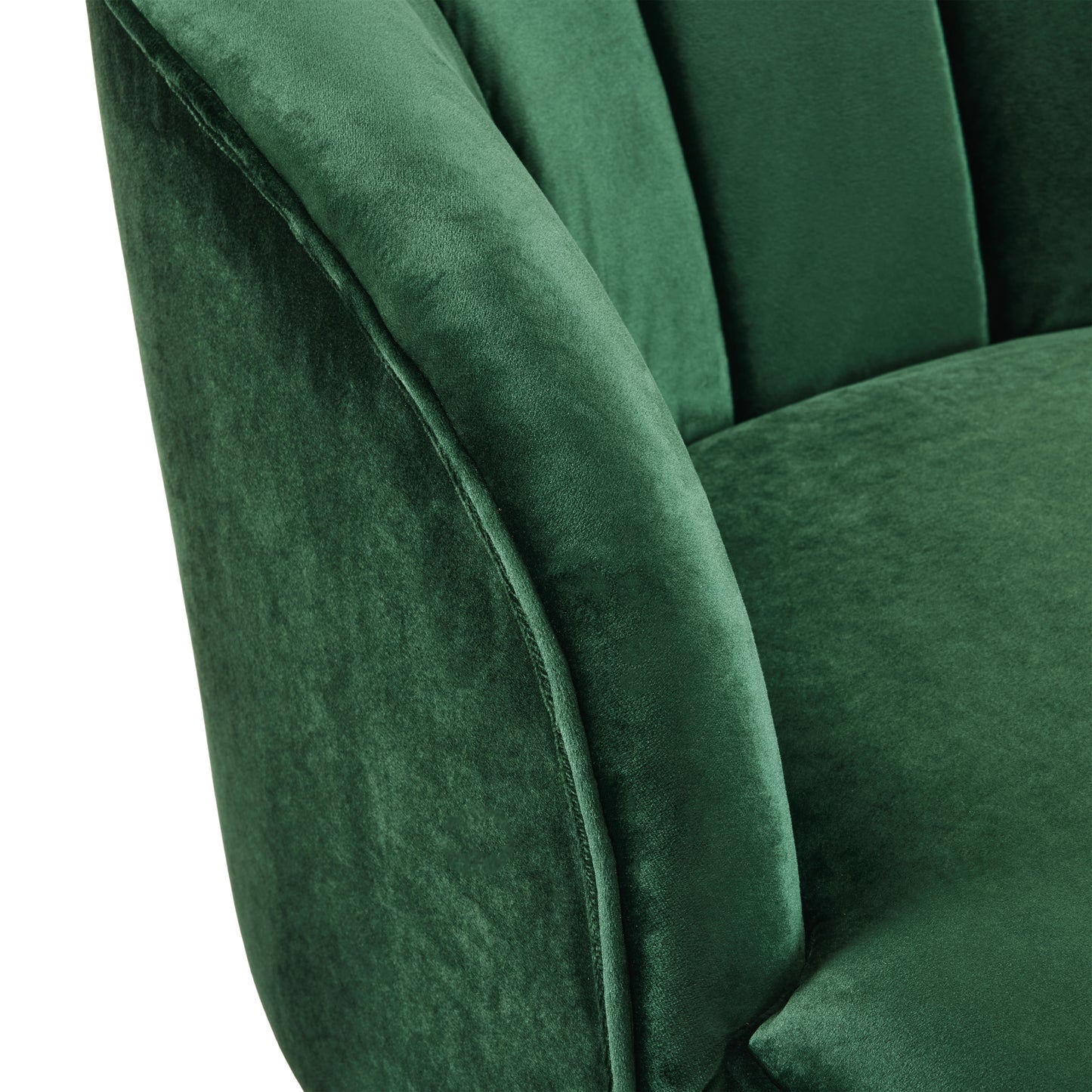 Emerald Green | Upholstered Barrel Accent Chair With Wooden Legs