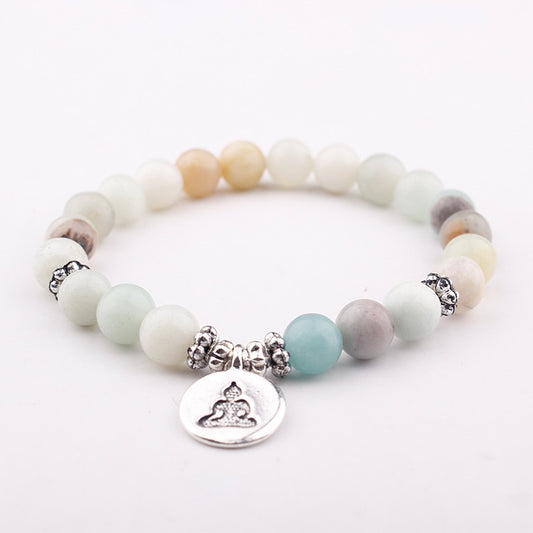 Mala Lotus Bracelet Natural Amazonite