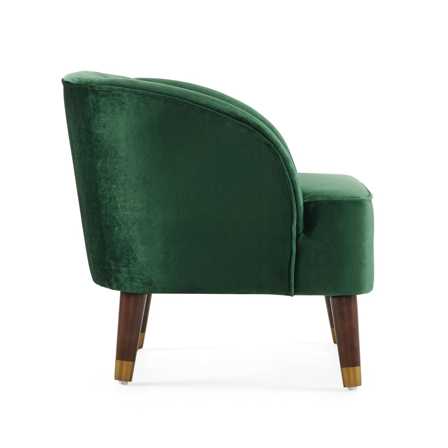 Emerald Green | Upholstered Barrel Accent Chair With Wooden Legs