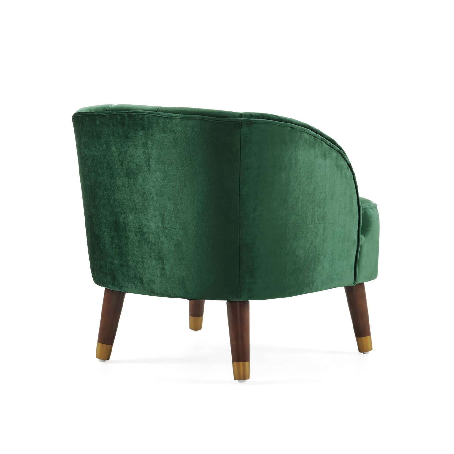 Emerald Green | Upholstered Barrel Accent Chair With Wooden Legs