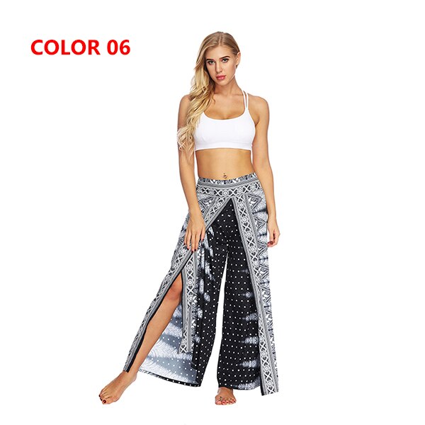 Yoga Pants With Mandala Print | Wide Split Leg Harem Pants