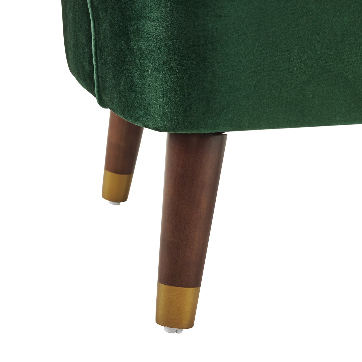 Emerald Green | Upholstered Barrel Accent Chair With Wooden Legs