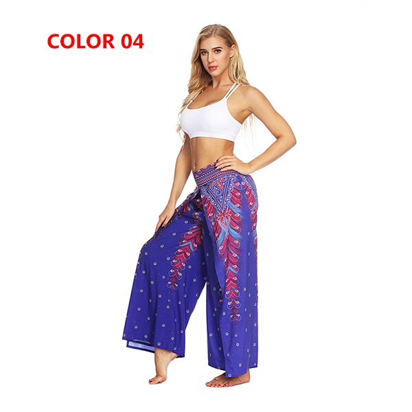 Yoga Pants With Mandala Print | Wide Split Leg Harem Pants