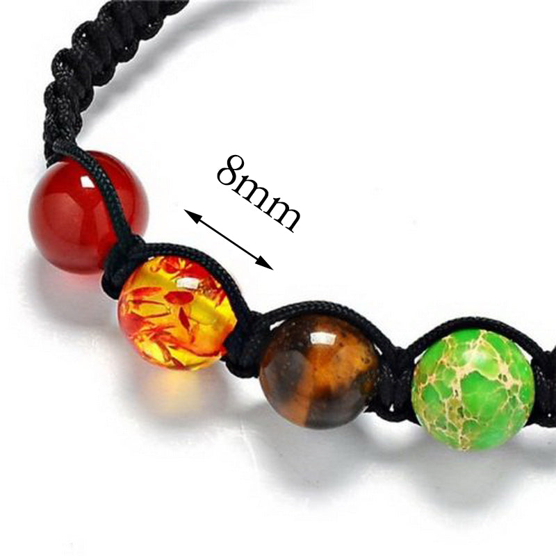 7 Chakra Bracelet Reiki Stones Beads