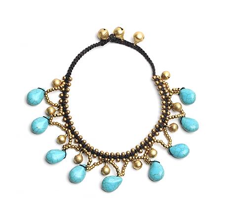 Turquoise Stone beads anklet