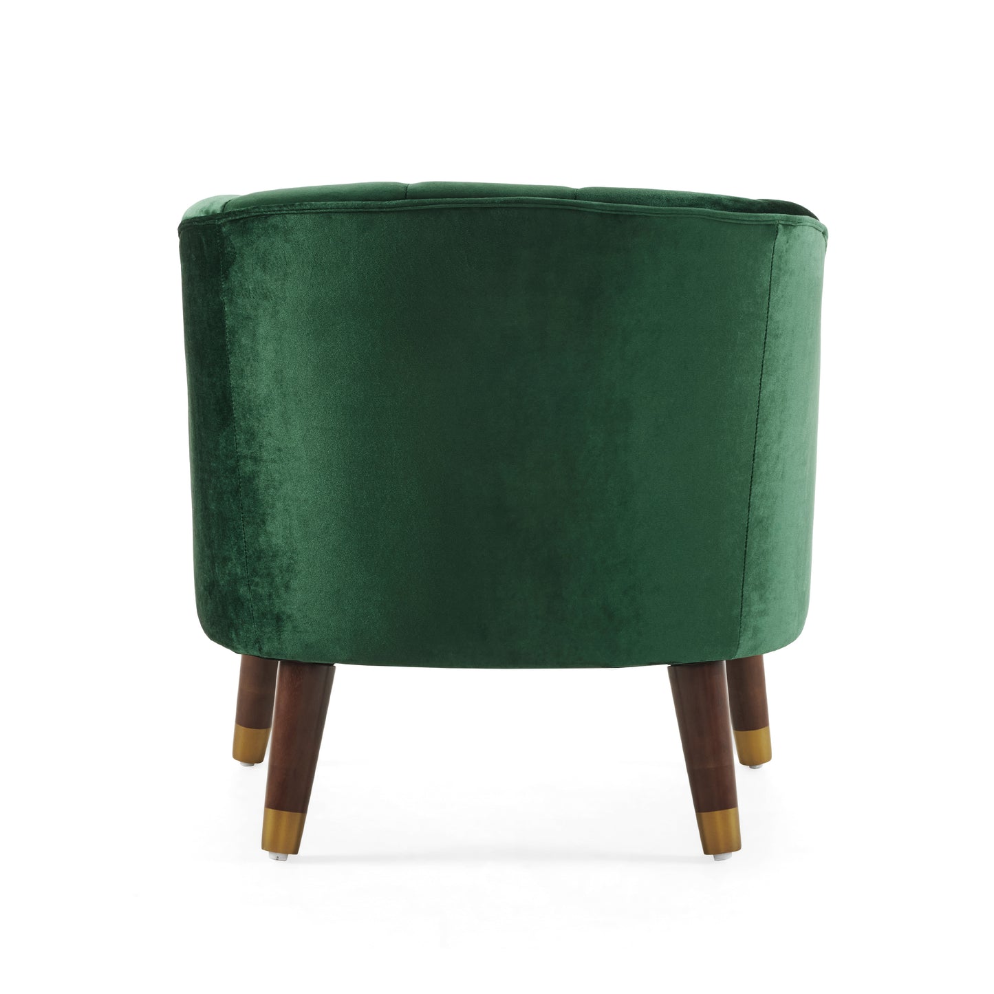 Emerald Green | Upholstered Barrel Accent Chair With Wooden Legs