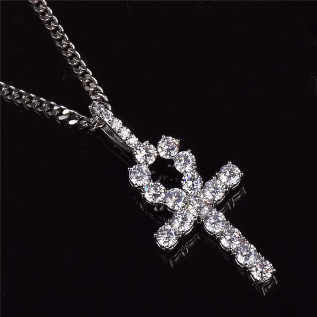 Zircon  Cross Pendant Necklace