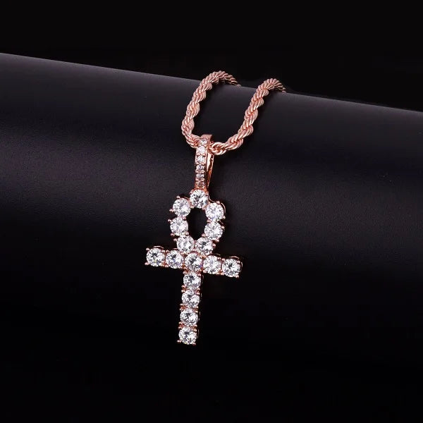 Zircon  Cross Pendant Necklace